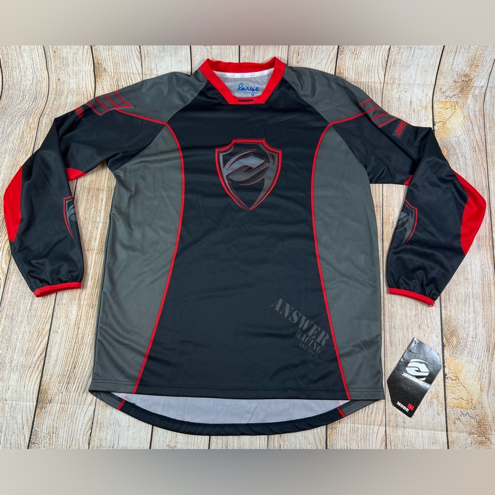 NWT Men’s Answer Mode Tucker Rocky Motocross Jersey Size Large Black Red